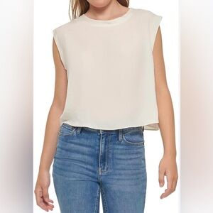❤️ Calvin Klein charmeuse sleeveless relaxed fit versatile tank top